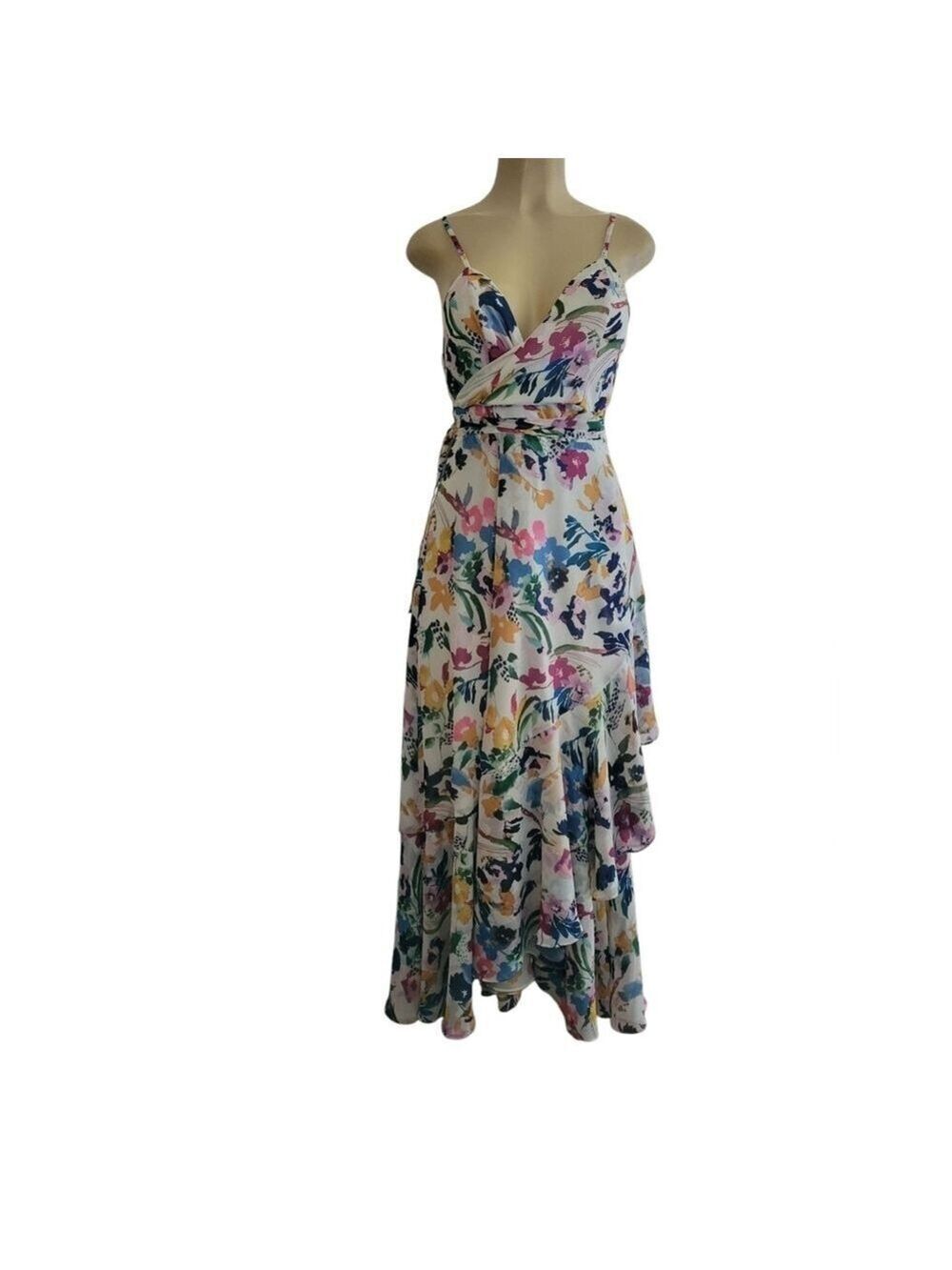 Fame and Partners Wrap Dress Summer Maxi Dress Resort Cruise Vacation Tropical